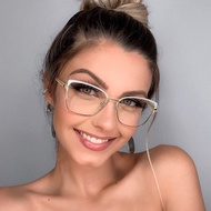 Vintage Eyeglasses Frames For Women Clear Square Blue Light Glasses Frame Metal Computer Women's Eye