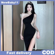 Sleeveless Patchwork Split Dress - Women's Clubwear