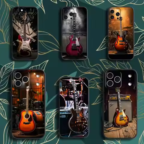 G-Guitar G-Gibson Phone Case For iPhone 17,16,15,14,13,12,Pro,Max,Plus,E,SE4,Air,Mini Black Soft Box