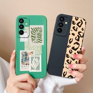 Cases For Samsung F15 M15 M55 C55 Fashion Label Personality Square Antifouling Anti-fall Shockproof 