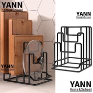 YANN Chopping Board Holder, Metal Black Cutting Board Rack, Durable Multilayer Household Pots Pan Li