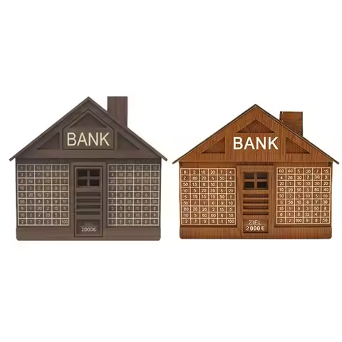 J1UL1N 2000 Euro Wooden Piggy Bank For Adults Children Piggy Bank Money Bank Wooden Crafts Reusable 