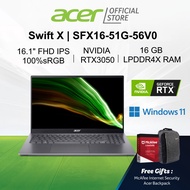 [NVIDIA RTX3050 Graphic]Acer Swift X SFX16-51G-56V0 16.1-Inch FHD IPS 100%sRGB Laptop,16GB RAM 512 G