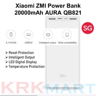 Xiaomi ZMI Power Bank 20000mAh AURA QB821 LED Digital Display Type-C and Dual USB Ports (3 Months Local Seller Warranty)