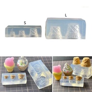 san* Silicone Epoxy Molds DIY Crafts Moulds Table Decorations Ice Cream Cone Shaped