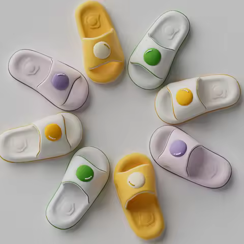 2025 New Egg Slippers For Women In Summer With A Soft Bottom 4cm Thick Bottom Suitable For Home Use 