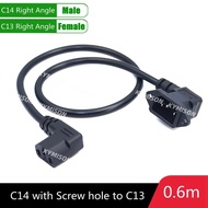 ly IEC320 C14 to C13 Extension cord,C14 with screw holes Right Angled and C13 Short, 60cm lenght, H0