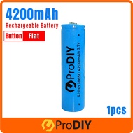 1pcs 3.7V Bateri Boleh Cas Semula Rechargeable Battery 18650 4200mAH Blue ( Flat / Button )