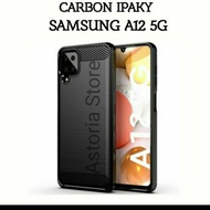 Samsung A12 Soft Case Silikon Slim Fit Karbon