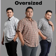 KATUN KEMEJA Men's Short Sleeve Plaid Shirt Premium Cotton Casual Men's Shirt Jumbo 3XL 4XL 5XL 6XL 