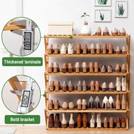 Rak Kasut Bertingkat Shoe Rack 3/4/5/6 Tiers Wooden Shoe Rack Multifunctional Organizer Folding Shoe