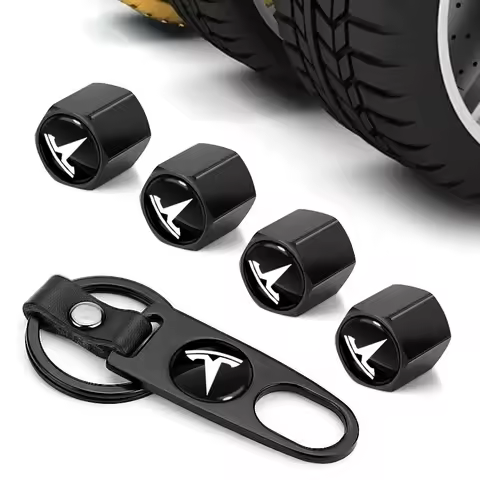 Car Tire Wheel Valve Caps Cover Suede Car Key Chain Ring Keychain For Tesla Model Y 3 Roadster Bonin