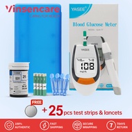 Vinsencare 1Set Yasee GLM-77 Blood Glucose Monitor with 25pcs Blood Glucose Test Strips + Lancets Me