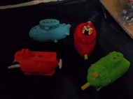◎貓頭鷹◎早期麥當勞玩具麥當勞叔叔潛水艇組1998年附餐玩具一組4隻稍有髒汙磨損磨損(5F-TOYBOX27)