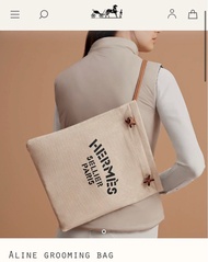 🈹超平放[全新] Hermes Aline Grooming Bag 帆布斜孭袋 返工袋 旅行袋