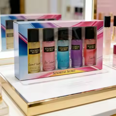5-in-1 Women's Perfume Gift Set, Coconut Passion/Aqua Kiss/Love Seduction Fragrance Mists