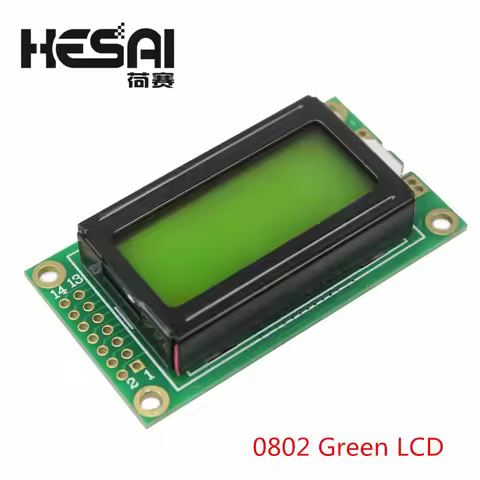 8 x 2 LCD Module 0802 Character Display Screen Blue/Yellow Green