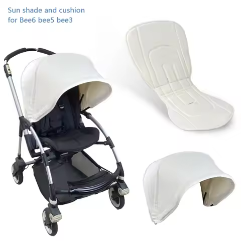 Baby Stroller Sun Shade Awning Canopy And Seat Cushion For Bugaboo Bee6 Bee5 Bee3 UV Proof Pram Cove