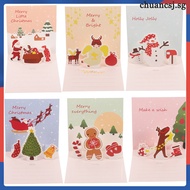 6 Sets Xmas Gift Card Christmas 3 -up Cards Paper Child chuancsj