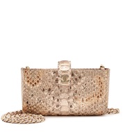 Chanel Pink Python Mini Phone Holder Clutch Gold Hardware, 2015-2016