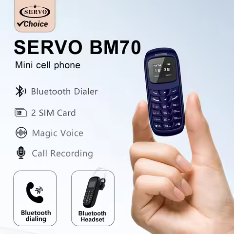 SERVO BM70 2G GSM Mini Mobile Phone Dual SIM Card Auto Call Record Bluetooth Call Blacklist Magic Vo