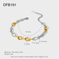 JJ Europe and America ins Stainless steel two-tone three-in-one necklace and bracelet plated 18K Non