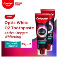 Colgate Optic White O2 Toothpaste - Aromatic Menthol Teeth Whitener Whitens in 3 Days Twin Pack