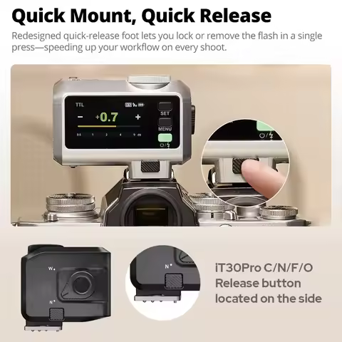 iT30Pro C/N/S/F/O iFlash Camera Flash Speedlite HSS TTL 2.4G Wireless Pocket Flash for Canon Nikon S