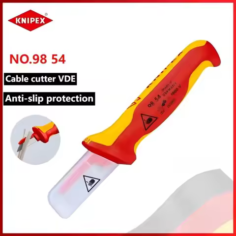 KNIPEX NO.9854 Cable Cutter VDE Test Insulated Ergonomic Design Handle Solid Blade Knife with Comfor