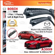 Mazda 6 GL Sedan Wagon Car Front Windshield Wiper Size 24" & 18" (1 Pair) Bosch AeroTwin Wiper A399S