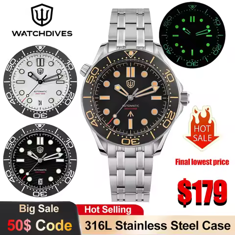 Watchdives WD007ST Mechanical Watch NH35 Automatic Movement NTTD 316L Stainless Steel Luxury Watch 2