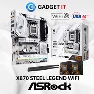 ASROCK X870 STEEL LEGEND WIFI 7 DDR5 ATX WHITE MOTHERBOARD | AMD AM5 | USB 4.0 | PCIE 5.0 | READY ST