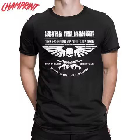 Hammer Of The Emperor Astra Militarum Imperial Guard T Shirts Men Cotton Funny T-Shirt Crewneck Tees
