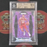 Card​Grade​ Ben Simmons 2017 Prizm​ Fastbreak​ Purple​ Disco 18/75 BGS 9.5