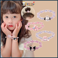 Bevavar Gelang Manik Manik Gelang Motif Kartun Sanrio Gelang Tangan Manik Kristal Fashion Gelang Anak Gaya Korea Tali Rambut Sanrio