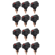 A G 12PCS 12V Red LED Lighted Rocker Switch, LED Illuminated ON Off Toggle Switch 30A 3Pin SPST Oval