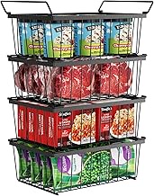 iSPECLE Freezer Organizer Bins - 4 Pack Stackable Chest Freezer Organizer for 5 Cu.FT Deep Freezer S