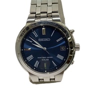 SEIKO mens watches solar wrist watch analogues stainless NVY SLV SS 7B52-0AH0 Direct from Japan Seco