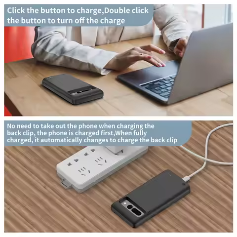 10000mAh Battery Charger Case for Google Pixel 8/7/6Pro Portable Power Bank External Spare Battery
