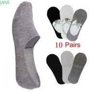 JANRY 10 Pairs Loafer Hosiery Low Cut Cotton Soft Non-Slip Stocking
