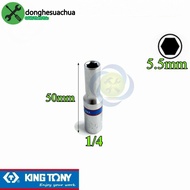 5.5mm 1/4 tube with 6 Kingtony sides 223555M length 50mm