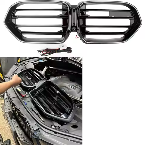 Front Radiator Kidney Bumper LCI Hood Grille For BMW X5M X6M F95 F96 LCI 2024 -2026