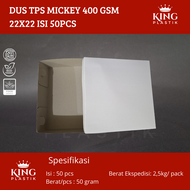 Dus | Box 400gsm | Kotak Nasi Kue Makanan 22x22 Polos 22 x 22 Mickey