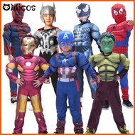 Captain America Muscle Kids Halloween Costume Superhero Movie Spiderman Thor Hulk Muscle Marvel Jumpsuit
