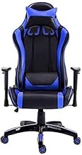 High Back Computer Chair, Ergonomic Racing Office Chair PU Leather Adjustable Height Desk Gaming Chair With Headrest And Lumbar Support LEOWE (Color : Black Blue)