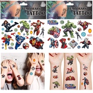 DWAYNE Spiderman Tattoo Stickers Action Figure Hulk Party America Captain Avengers Cartoon Stickers Birthday Gifts Kids Toy Boys Stationery Sticker