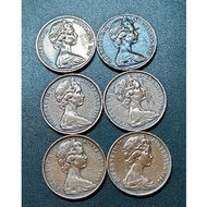 Queen Elizabeth II 2 Cent 1966 -1980 ( 6 Coins )
