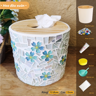 Bộ Kit DIY hộp đựng khăn giấy bằng đá Mosaic sáng tạo lạ mắt và sang trọng