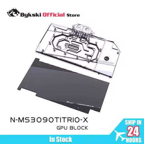 Bykski GPU Water Block Use for MSI RTX 3090TI GAMING TRIO/SUPRIM 24G Video Card T2 Red Copper Materi