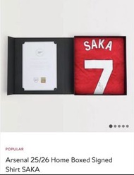 [官方產品，官網已經斷貨］25/26 英超冠軍阿仙奴 主場 SAKA 親筆簽名球衣